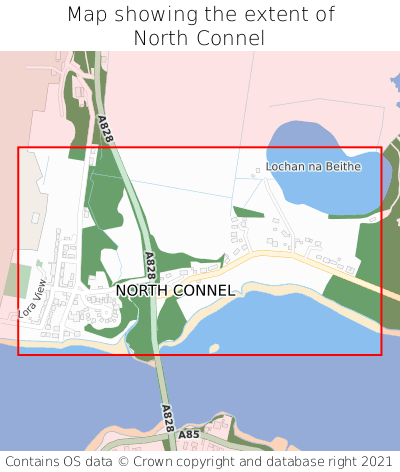 Map showing extent of North Connel as bounding box