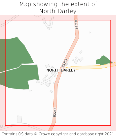 Map showing extent of North Darley as bounding box