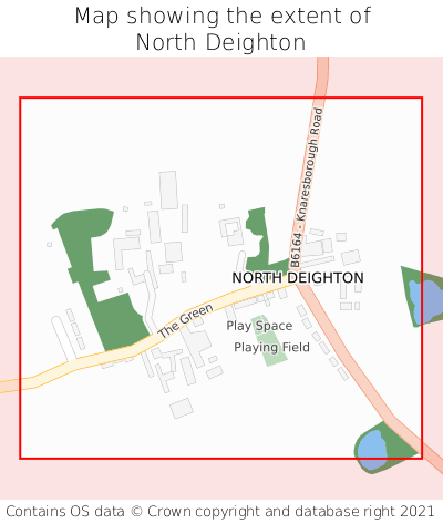 Map showing extent of North Deighton as bounding box