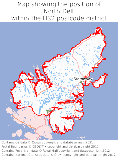 Map showing location of North Dell within HS2