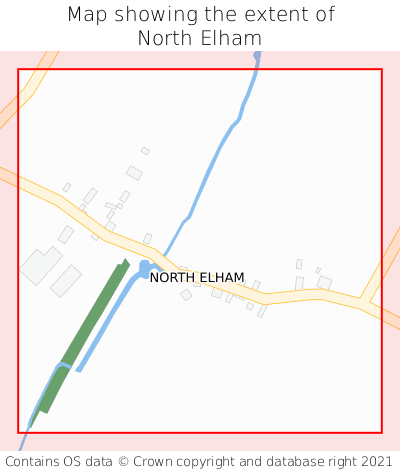 Map showing extent of North Elham as bounding box
