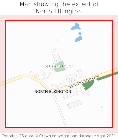 Map showing extent of North Elkington as bounding box