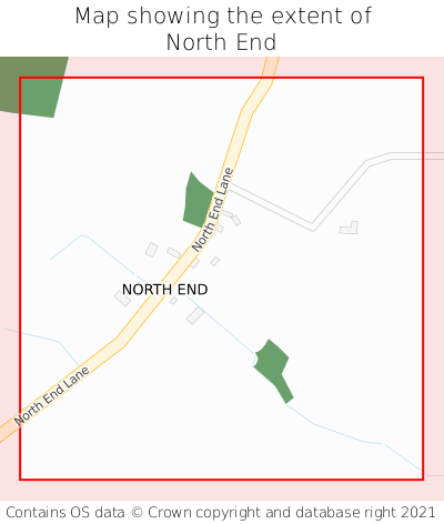 Map showing extent of North End as bounding box