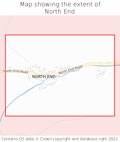 Map showing extent of North End as bounding box