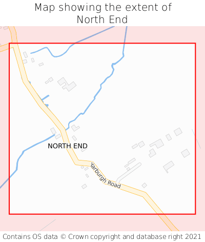 Map showing extent of North End as bounding box