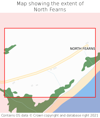 Map showing extent of North Fearns as bounding box