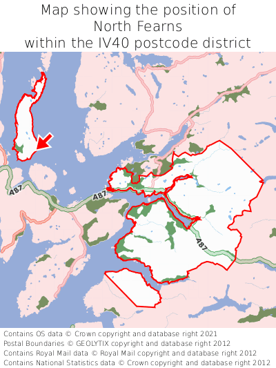 Map showing location of North Fearns within IV40