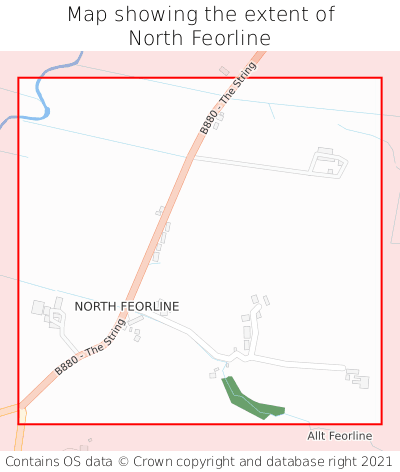 Map showing extent of North Feorline as bounding box