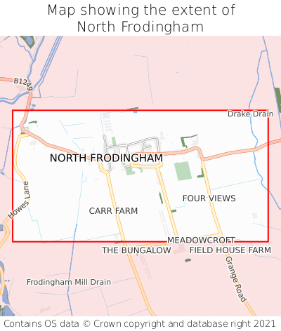 Map showing extent of North Frodingham as bounding box