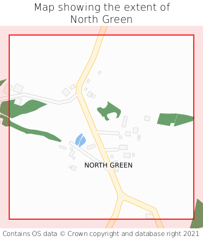 Map showing extent of North Green as bounding box