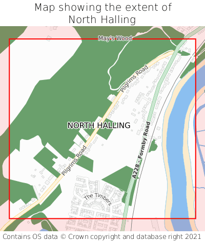 Map showing extent of North Halling as bounding box