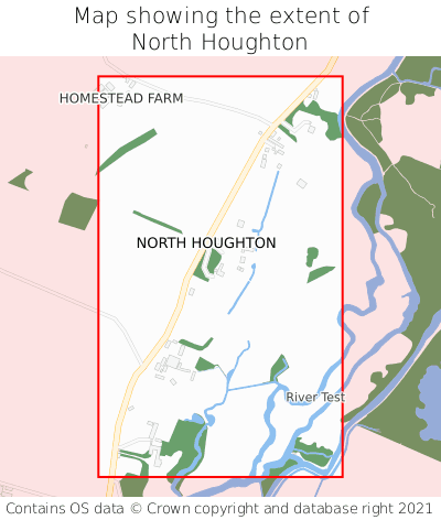 Map showing extent of North Houghton as bounding box