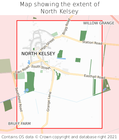 Map showing extent of North Kelsey as bounding box
