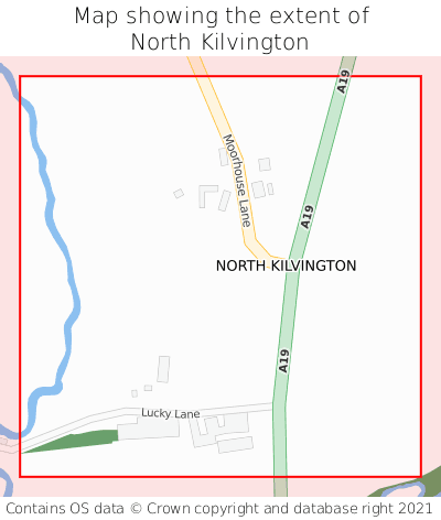 Map showing extent of North Kilvington as bounding box