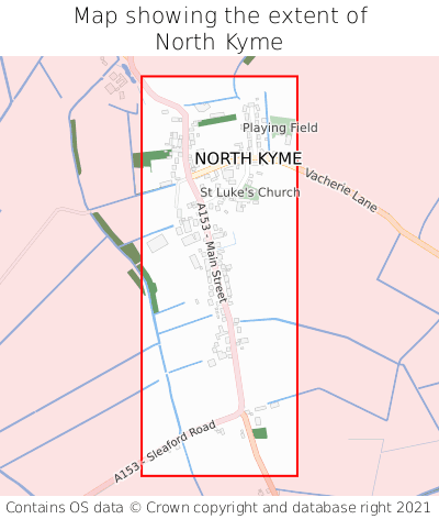 Map showing extent of North Kyme as bounding box