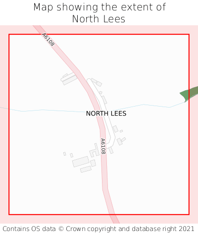 Map showing extent of North Lees as bounding box