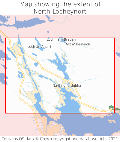Map showing extent of North Locheynort as bounding box