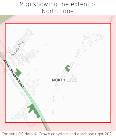 Map showing extent of North Looe as bounding box
