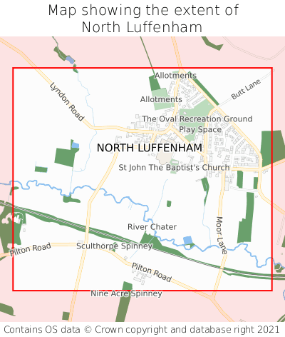 Map showing extent of North Luffenham as bounding box