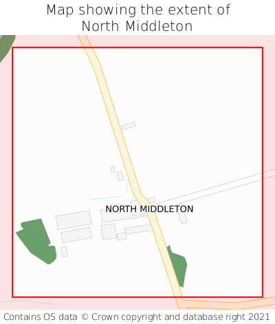 Map showing extent of North Middleton as bounding box