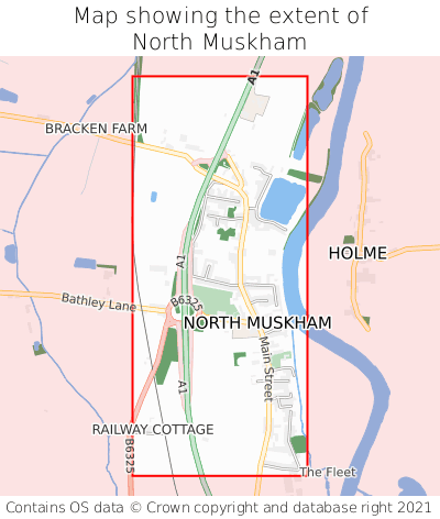 Map showing extent of North Muskham as bounding box