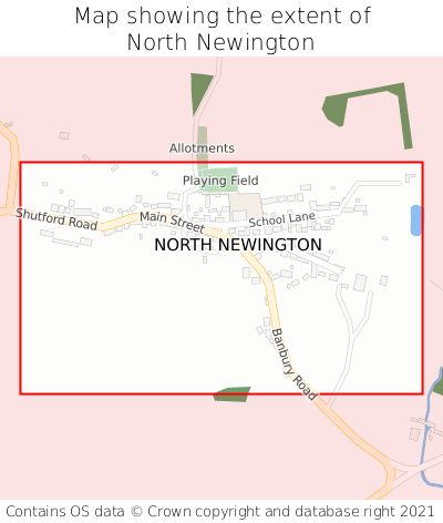 Map showing extent of North Newington as bounding box