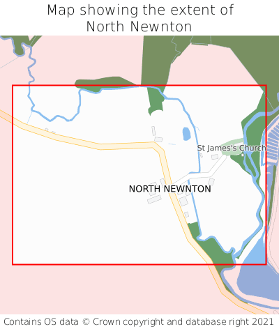 Map showing extent of North Newnton as bounding box