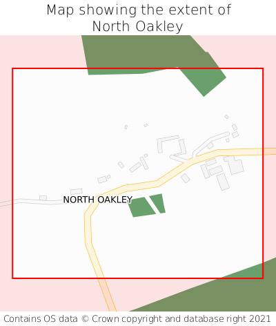 Map showing extent of North Oakley as bounding box
