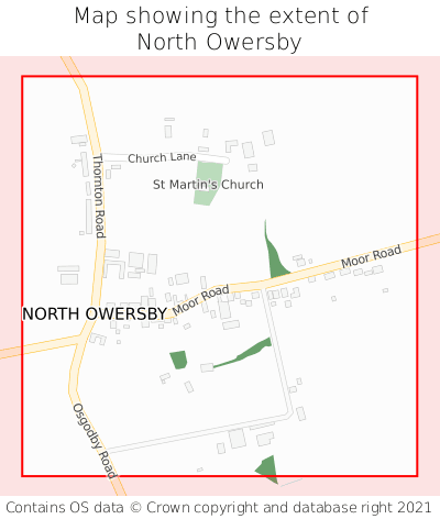 Map showing extent of North Owersby as bounding box