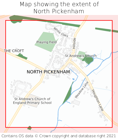 Map showing extent of North Pickenham as bounding box