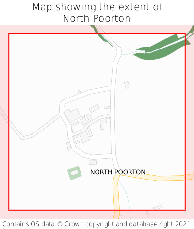 Map showing extent of North Poorton as bounding box