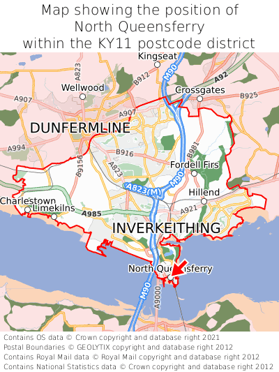 Map showing location of North Queensferry within KY11