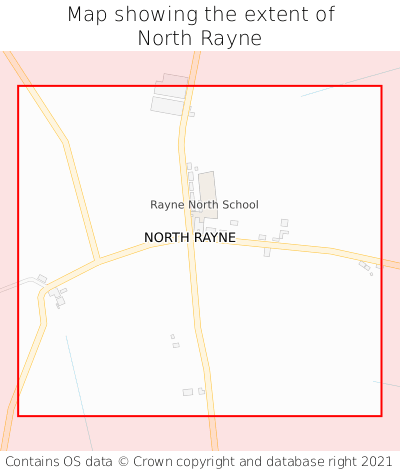 Map showing extent of North Rayne as bounding box