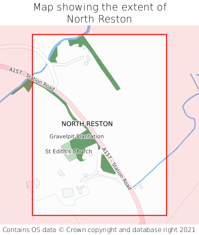 Map showing extent of North Reston as bounding box