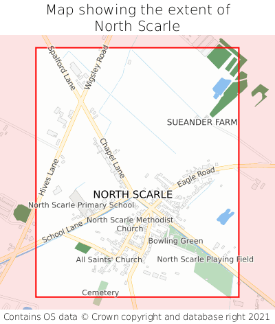 Map showing extent of North Scarle as bounding box