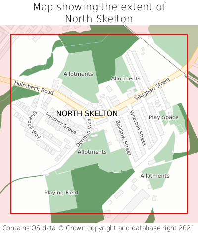 Map showing extent of North Skelton as bounding box
