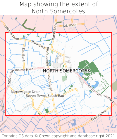 Map showing extent of North Somercotes as bounding box