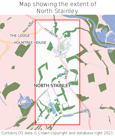 Map showing extent of North Stainley as bounding box
