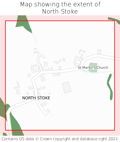 Map showing extent of North Stoke as bounding box
