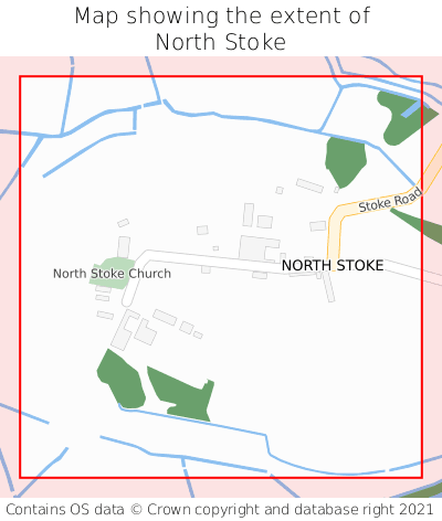 Map showing extent of North Stoke as bounding box