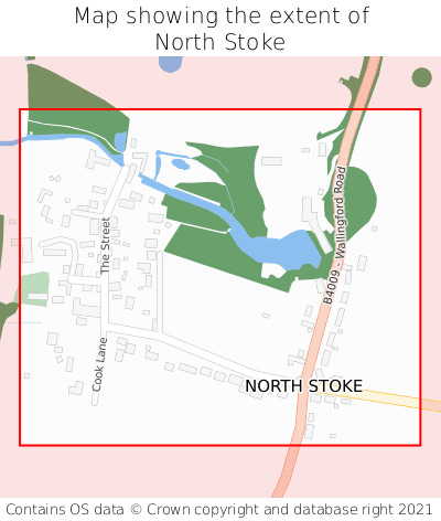Map showing extent of North Stoke as bounding box