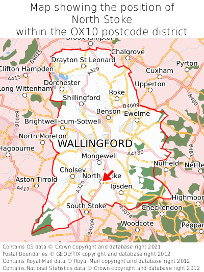 Map showing location of North Stoke within OX10