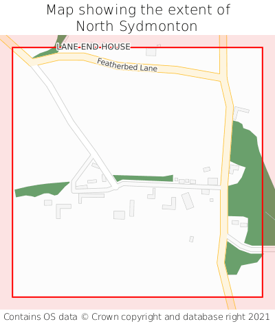 Map showing extent of North Sydmonton as bounding box