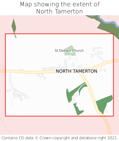 Map showing extent of North Tamerton as bounding box