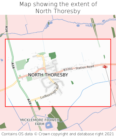 Map showing extent of North Thoresby as bounding box