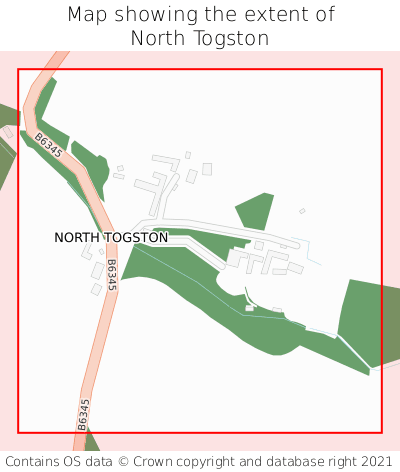Map showing extent of North Togston as bounding box