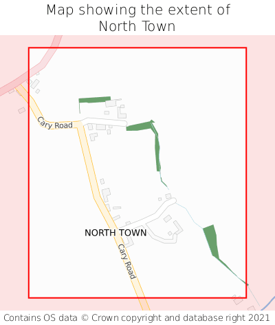 Map showing extent of North Town as bounding box