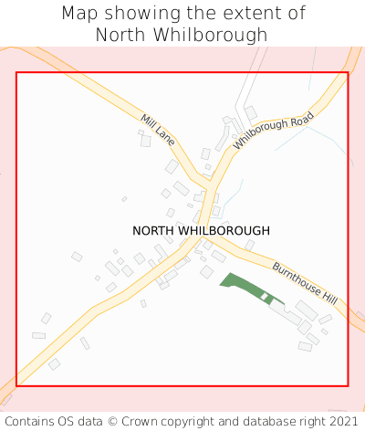 Map showing extent of North Whilborough as bounding box