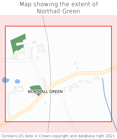 Map showing extent of Northall Green as bounding box