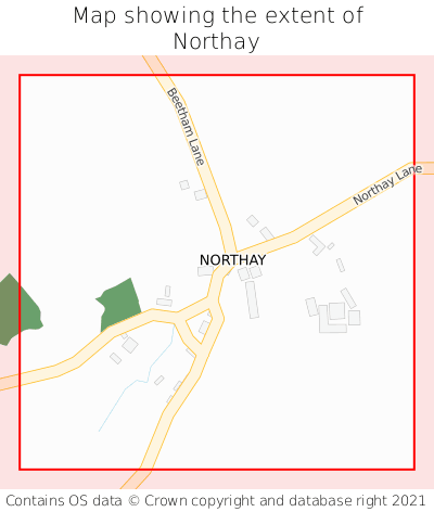 Map showing extent of Northay as bounding box